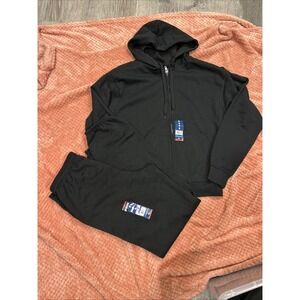 Mission Ridge Men's Tracksuit Set NWT Black Full Zip Hoodie & Sweatpants Size S